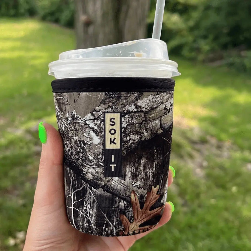 Reusable Cup Sleeve, Realtree Edge, Neoprene Construction for Coffee Cups, Daily Commutes and Dry Hands, 5 Size Options image 2