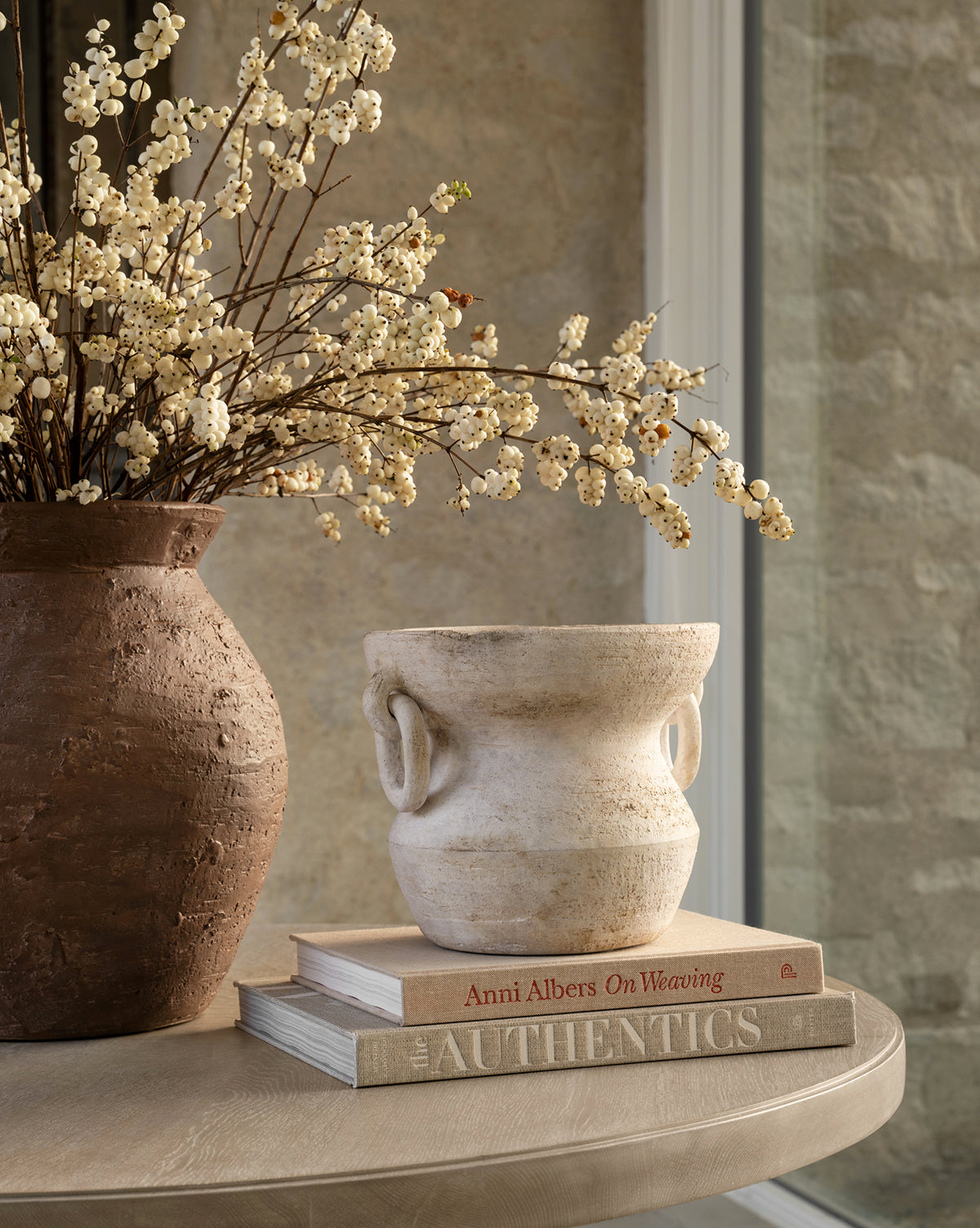 Decorative Vase, Arnette Terracotta for Flowers, Shelves and Living Spaces, Designed for Tabletop Arrangements and Home Decor image 1