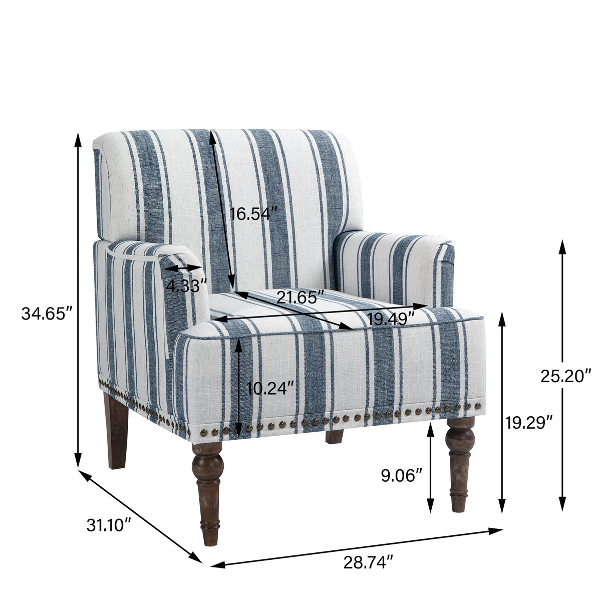 Upholstered Armchair, Pure Linen Upholstery, High-Density Foam for Bedroom Seating, Living Rooms and Home Study Spaces, 13 Color Options image 40
