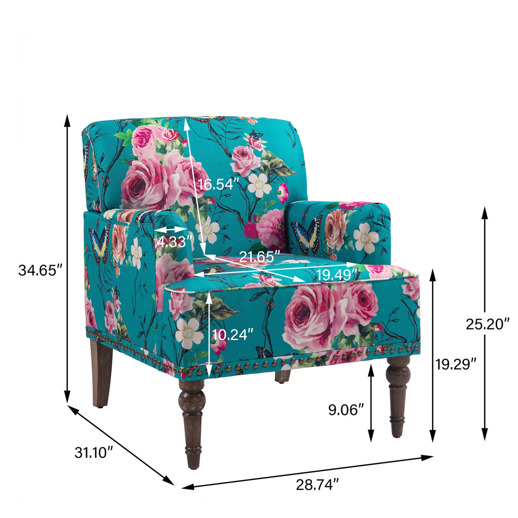 Upholstered Armchair, Pure Linen Upholstery, High-Density Foam for Bedroom Seating, Living Rooms and Home Study Spaces, 13 Color Options image 48