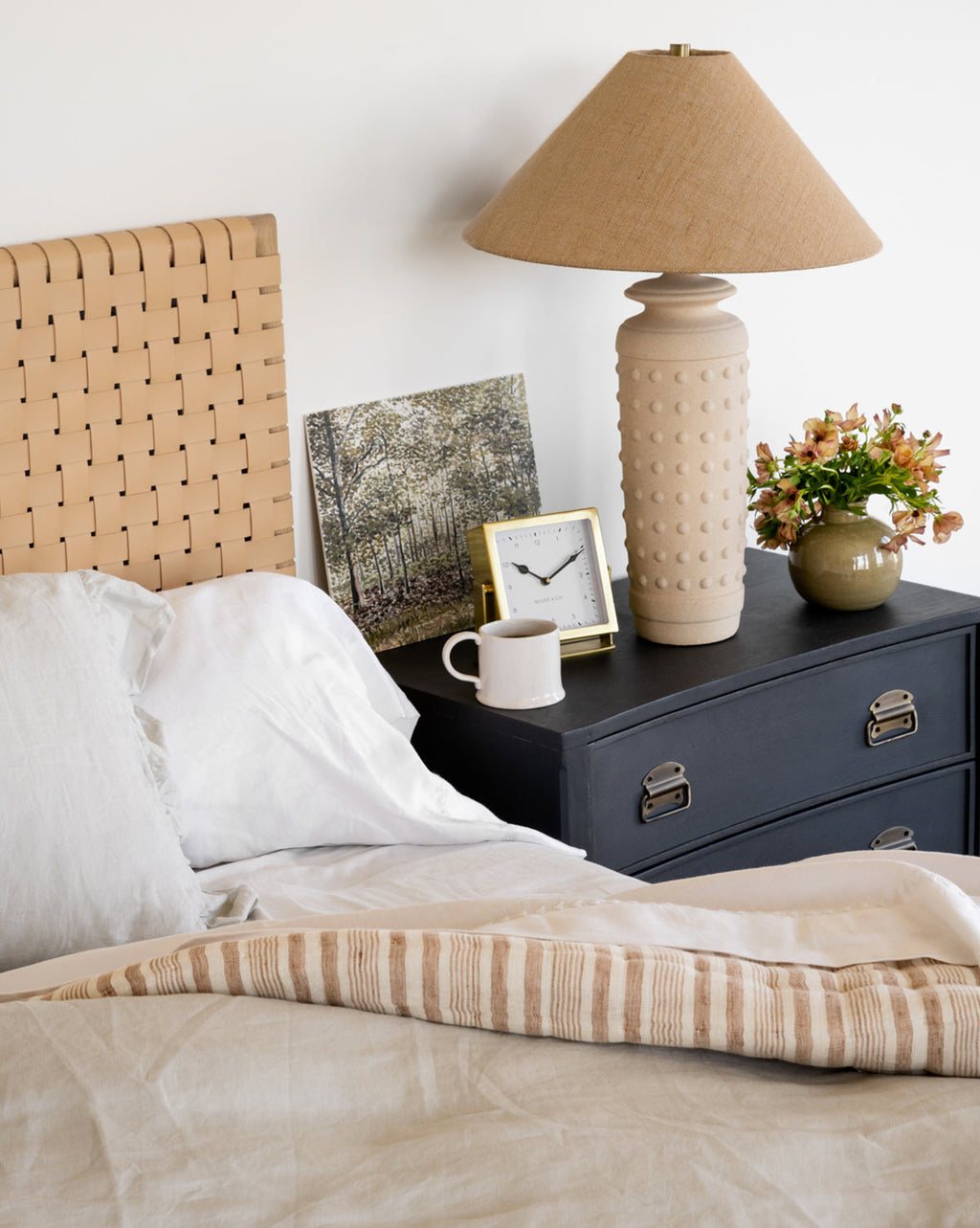 Table Clock, Small Gold-Hue Design with Traditional Clock Arms and Swing Arms for Bedside Nightstand Time Display image 4