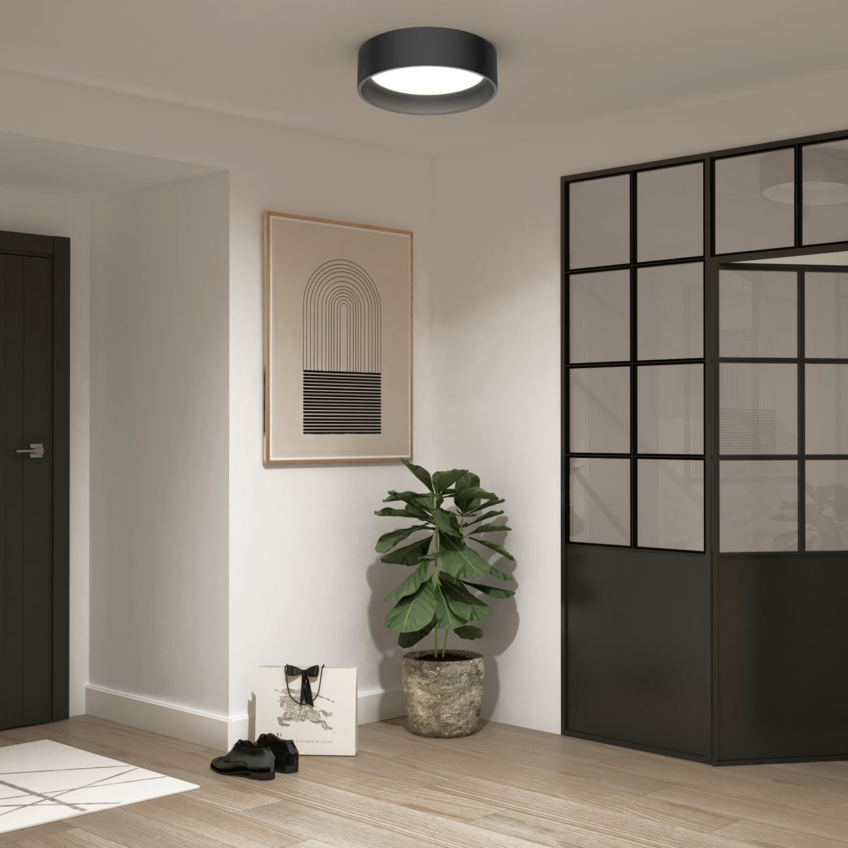 LED Flush Mount Ceiling Light, 13 Inches, 1100 Lumens and 3 Color Temperature Settings for Bedrooms, Hallways and Kitchens image 2