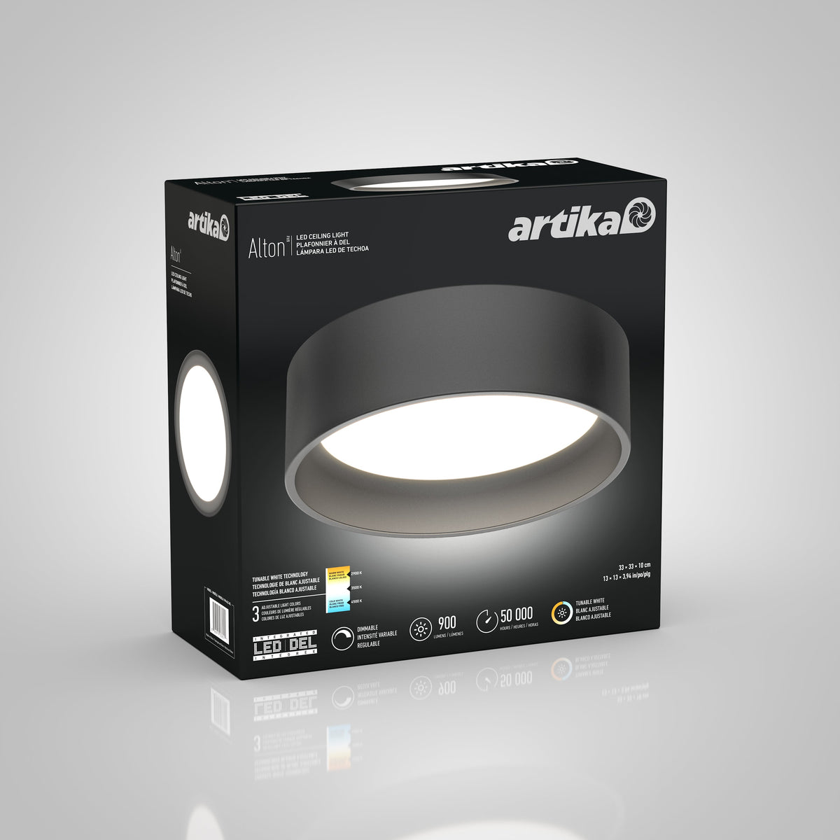 LED Flush Mount Ceiling Light, 13 Inches, 1100 Lumens and 3 Color Temperature Settings for Bedrooms, Hallways and Kitchens image 7
