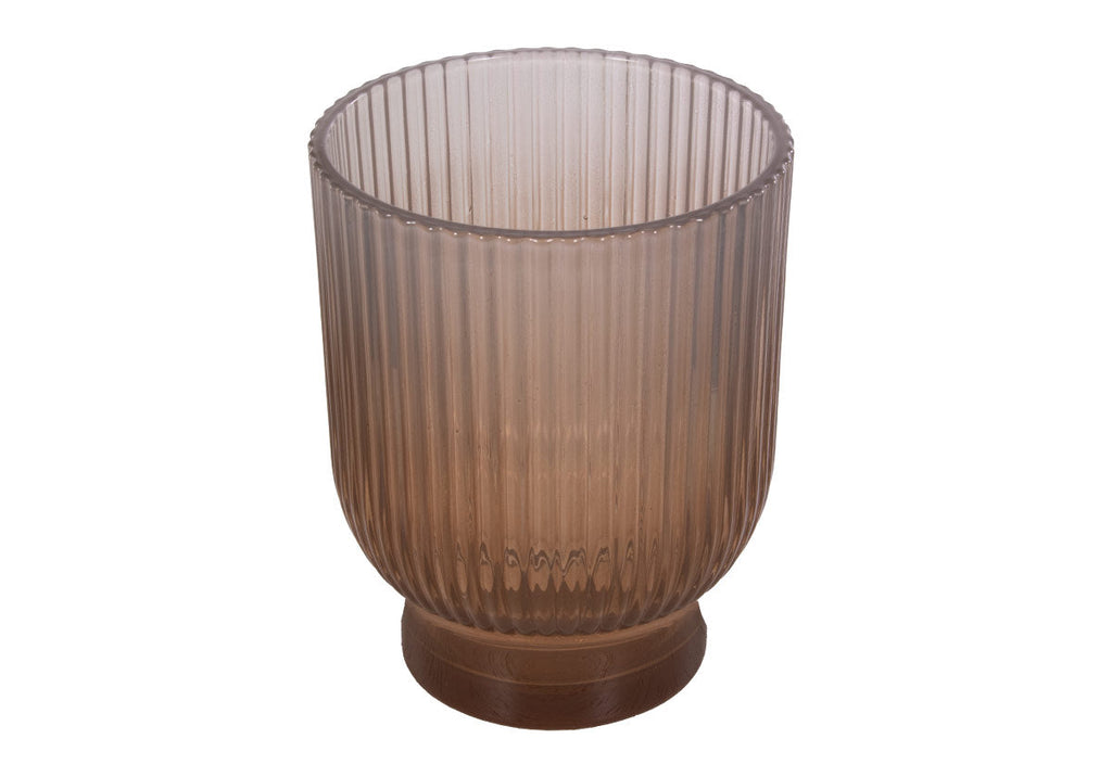 Votive Candle Holder, Smoky Ribbed Ombre Design for Tabletop Candle Arrangements, Decorative Flower Displays and Home Styling image 3