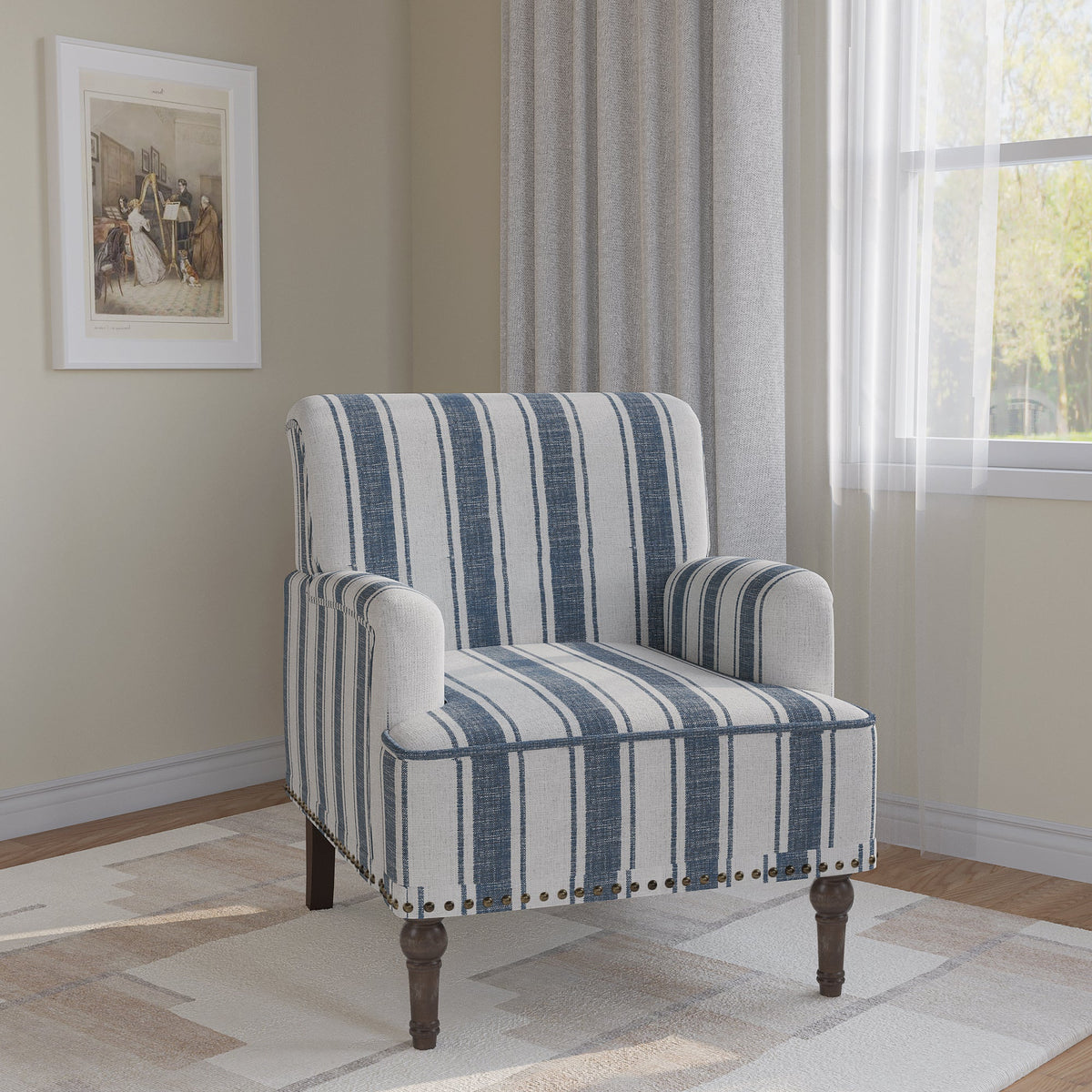 Upholstered Armchair, Pure Linen Upholstery, High-Density Foam for Bedroom Seating, Living Rooms and Home Study Spaces, 13 Color Options image 39