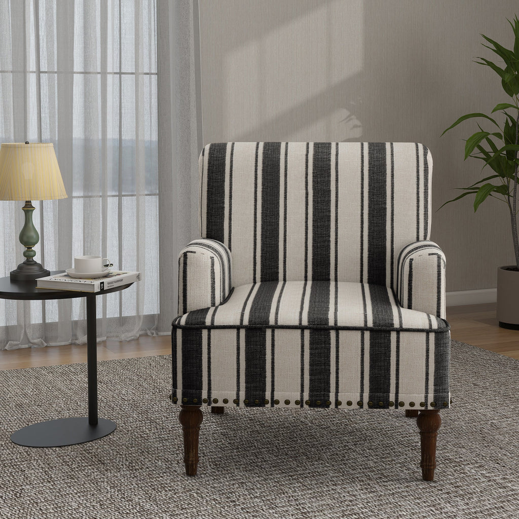 Upholstered Armchair, Pure Linen Upholstery, High-Density Foam for Bedroom Seating, Living Rooms and Home Study Spaces, 13 Color Options image 12