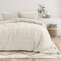 Duvet Cover Set, Thatch Pattern 3 Piece for Guest Rooms and Everyday Bedroom Styling, 3 Sizes and 4 Colors image 1