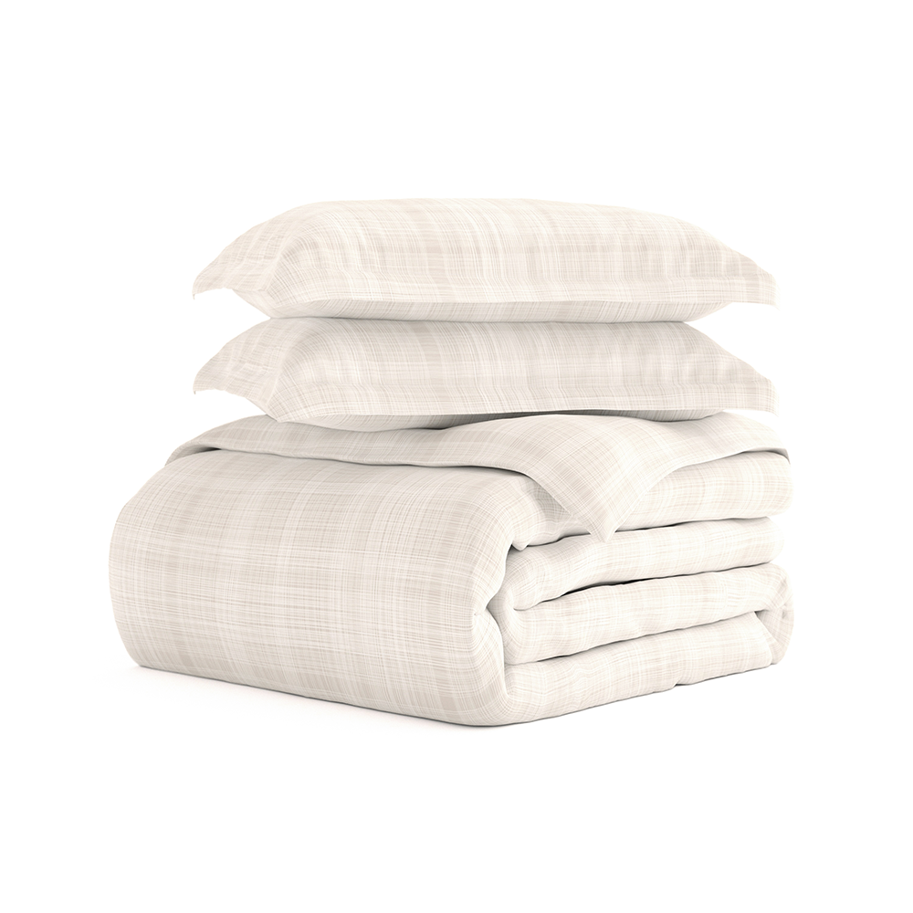 Duvet Cover Set, Thatch Pattern 3 Piece for Guest Rooms and Everyday Bedroom Styling, 3 Sizes and 4 Colors image 13