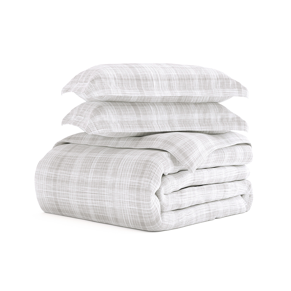 Duvet Cover Set, Thatch Pattern 3 Piece for Guest Rooms and Everyday Bedroom Styling, 3 Sizes and 4 Colors image 14