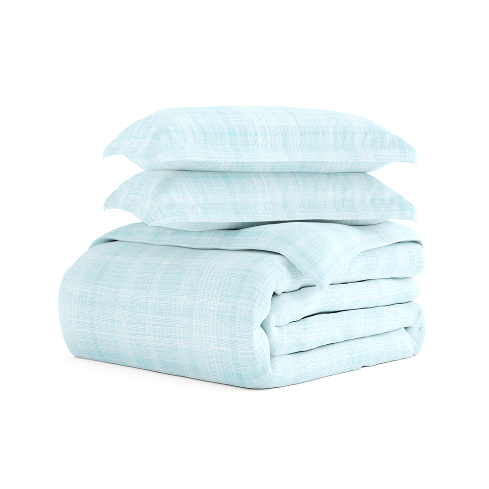 Duvet Cover Set, Thatch Pattern 3 Piece for Guest Rooms and Everyday Bedroom Styling, 3 Sizes and 4 Colors image 16