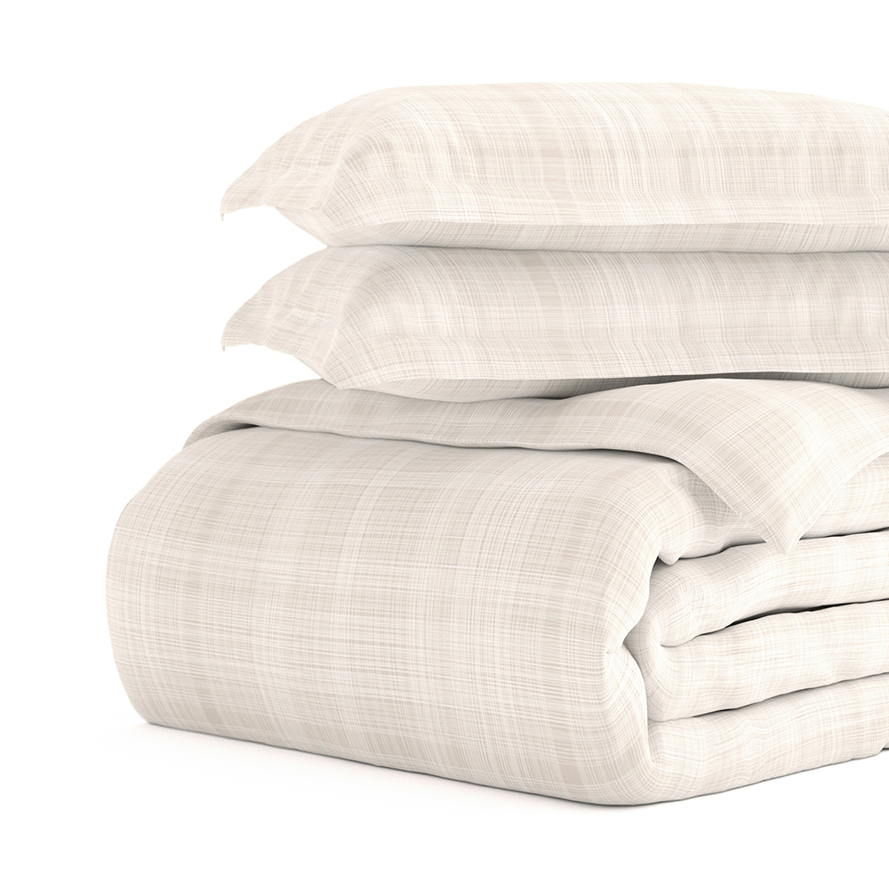Duvet Cover Set, Thatch Pattern 3 Piece for Guest Rooms and Everyday Bedroom Styling, 3 Sizes and 4 Colors image 17