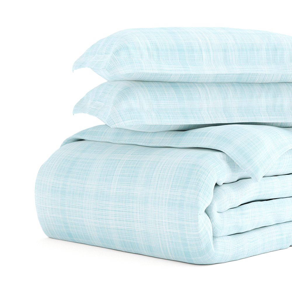 Duvet Cover Set, Thatch Pattern 3 Piece for Guest Rooms and Everyday Bedroom Styling, 3 Sizes and 4 Colors image 20