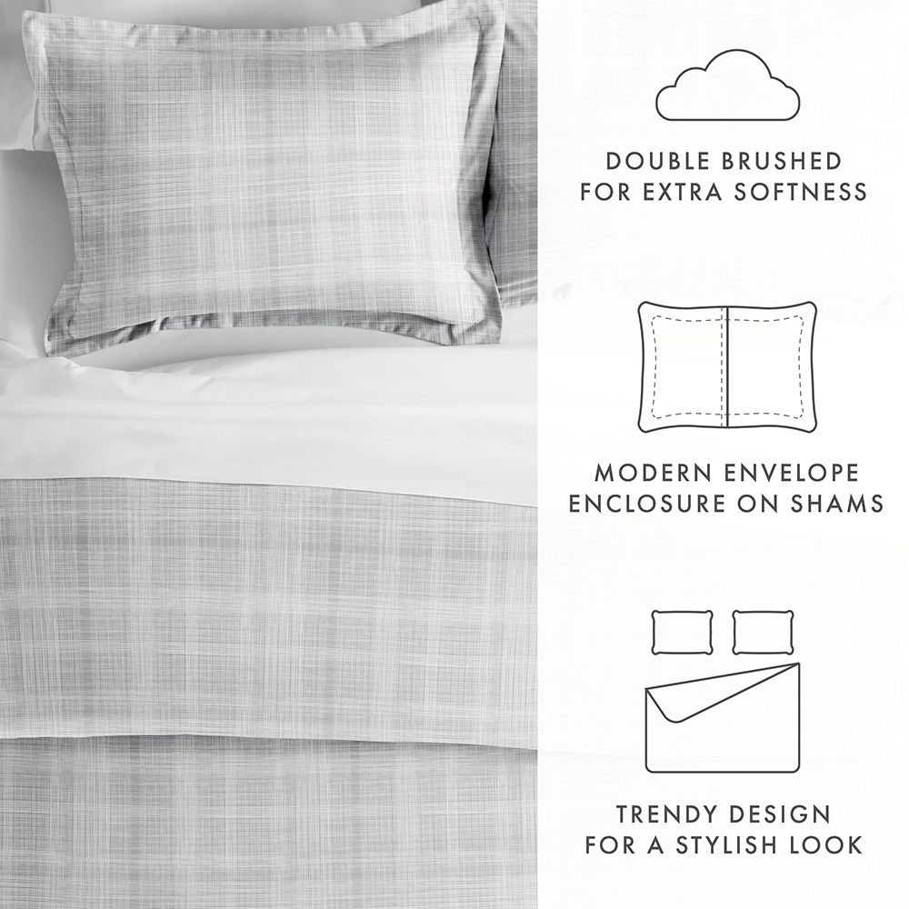 Duvet Cover Set, Thatch Pattern 3 Piece for Guest Rooms and Everyday Bedroom Styling, 3 Sizes and 4 Colors image 30