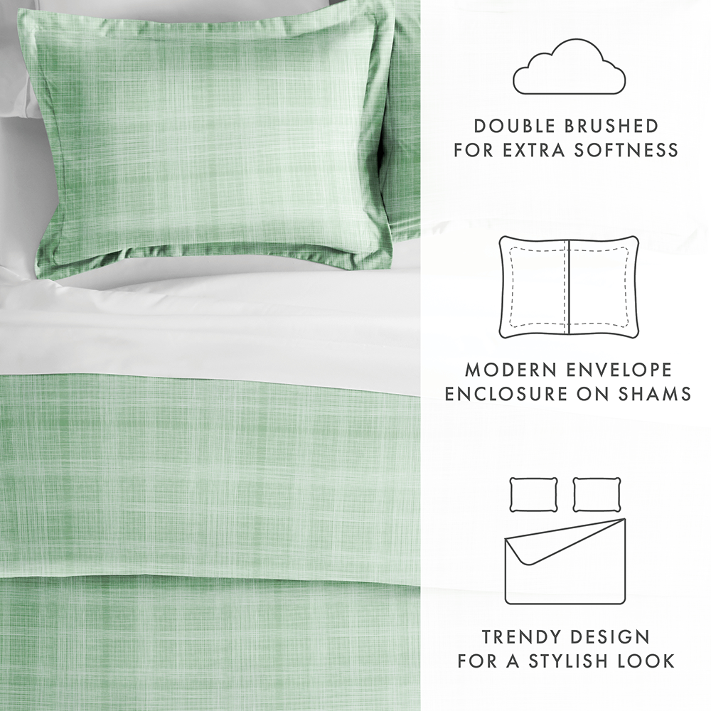 Duvet Cover Set, Thatch Pattern 3 Piece for Guest Rooms and Everyday Bedroom Styling, 3 Sizes and 4 Colors image 31