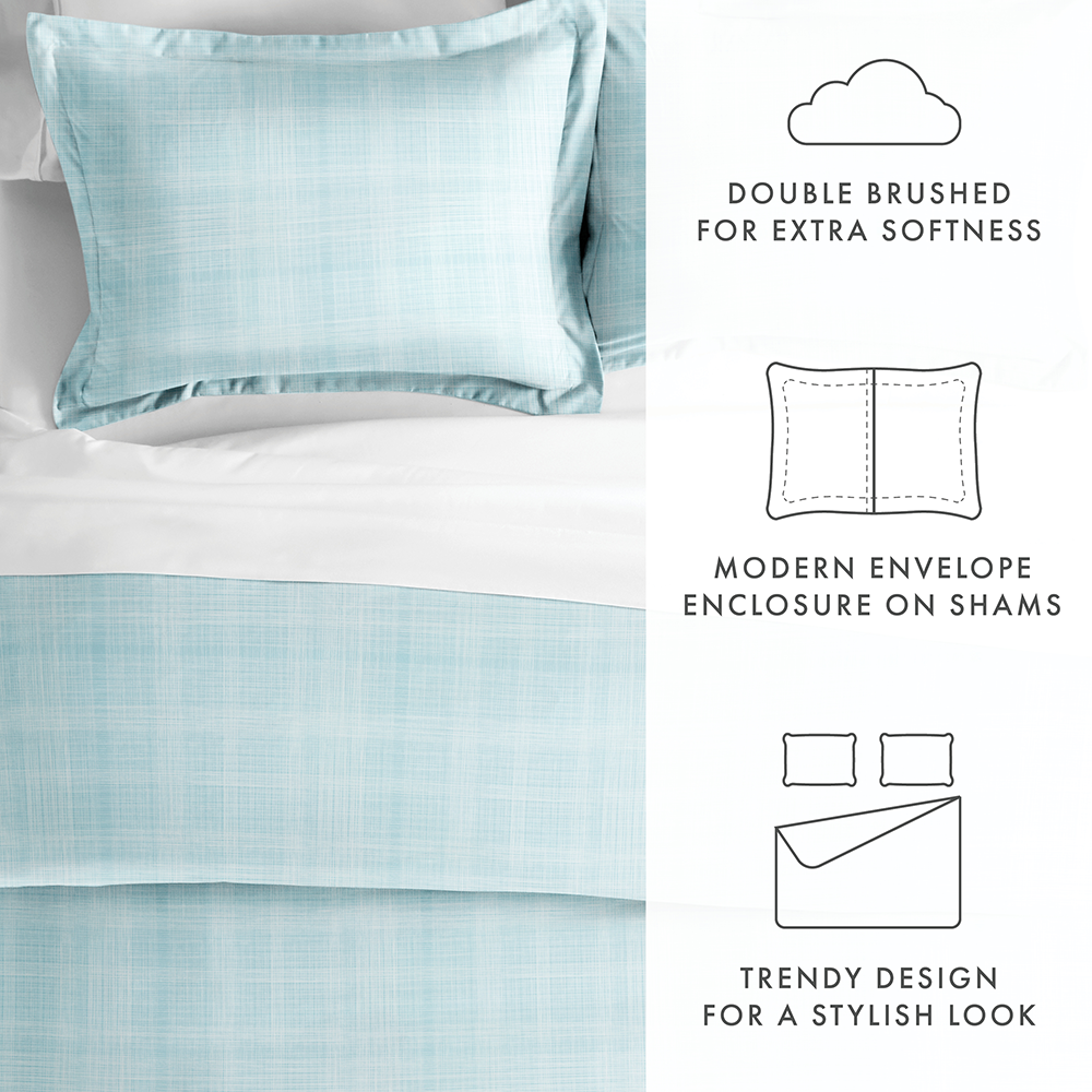 Duvet Cover Set, Thatch Pattern 3 Piece for Guest Rooms and Everyday Bedroom Styling, 3 Sizes and 4 Colors image 32