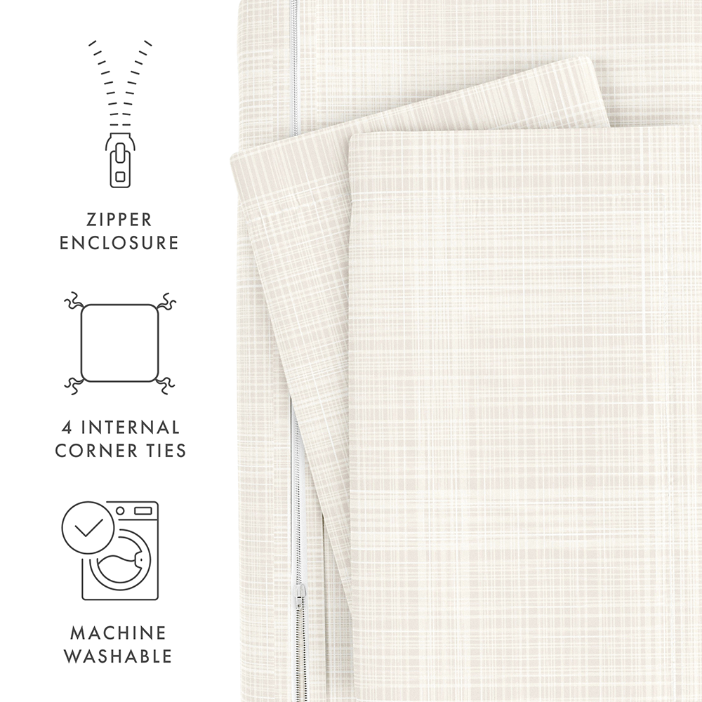 Duvet Cover Set, Thatch Pattern 3 Piece for Guest Rooms and Everyday Bedroom Styling, 3 Sizes and 4 Colors image 33
