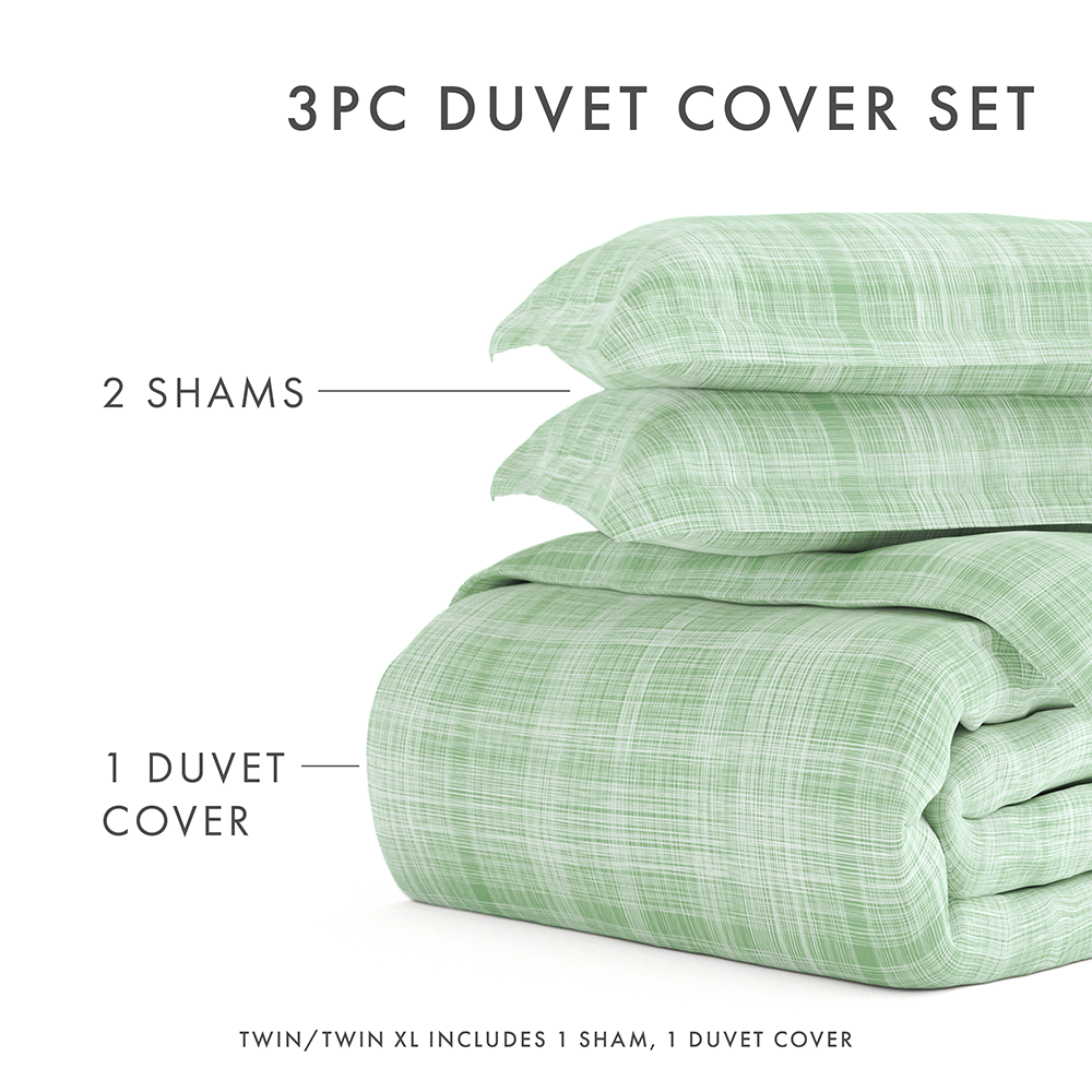 Duvet Cover Set, Thatch Pattern 3 Piece for Guest Rooms and Everyday Bedroom Styling, 3 Sizes and 4 Colors image 43