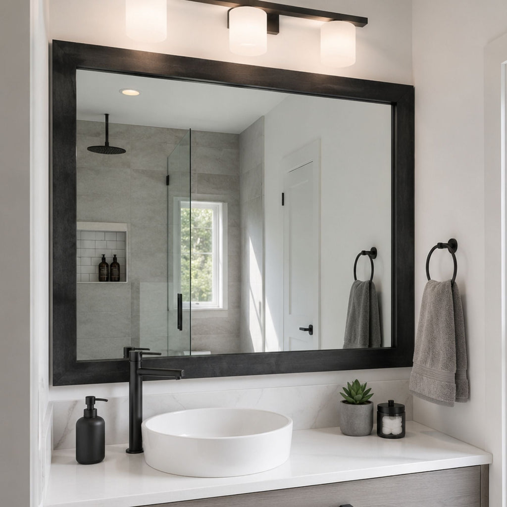 Mirror Frame Kit, Austin Gunmetal Grey Slim, MDF Construction for Bathroom Vanity Mirrors and Home Mirror Framing, 12 Size Options image 3