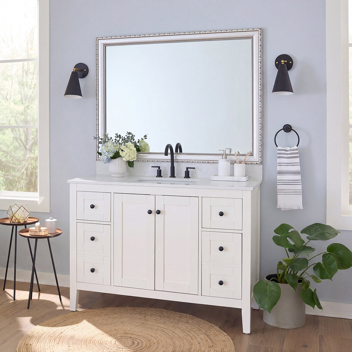 Mirror Frame Kit, Bellemeade Vintage Silver for Bathroom Vanity Mirrors and Home Mirror Framing, 12 Size Options image 4