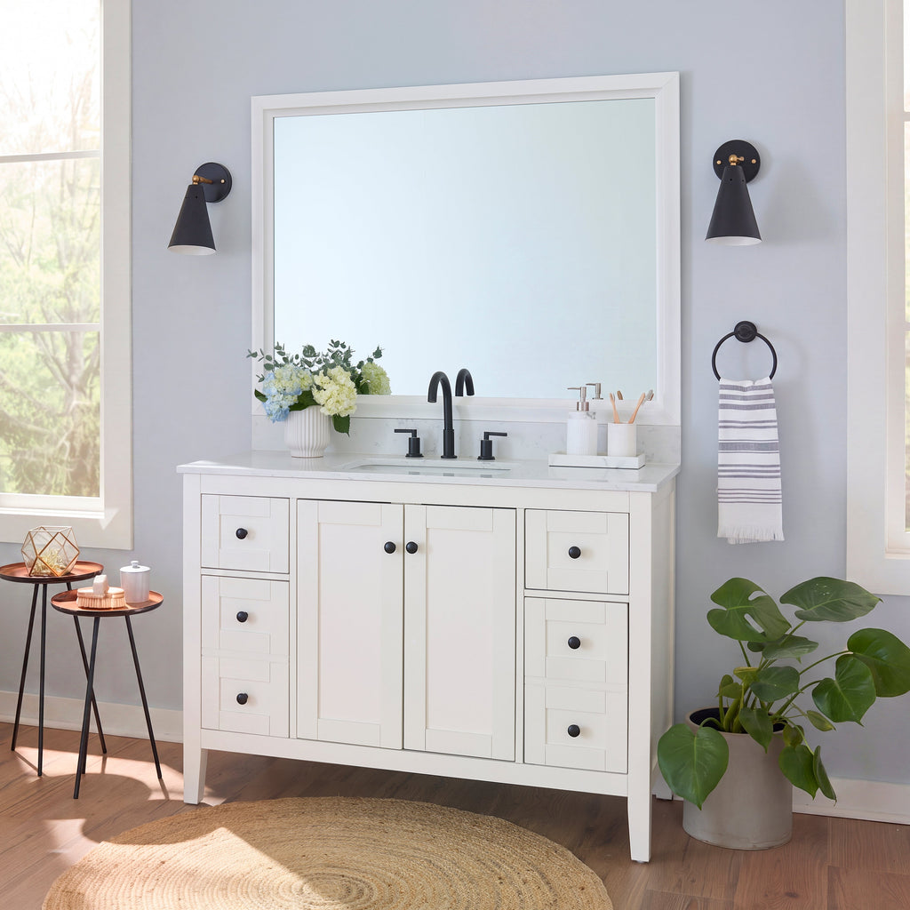 Mirror Frame Kit, Chelsea Classic White, MDF Construction for Bathroom Vanity Mirrors and Home Mirror Framing, 12 Size Options image 4
