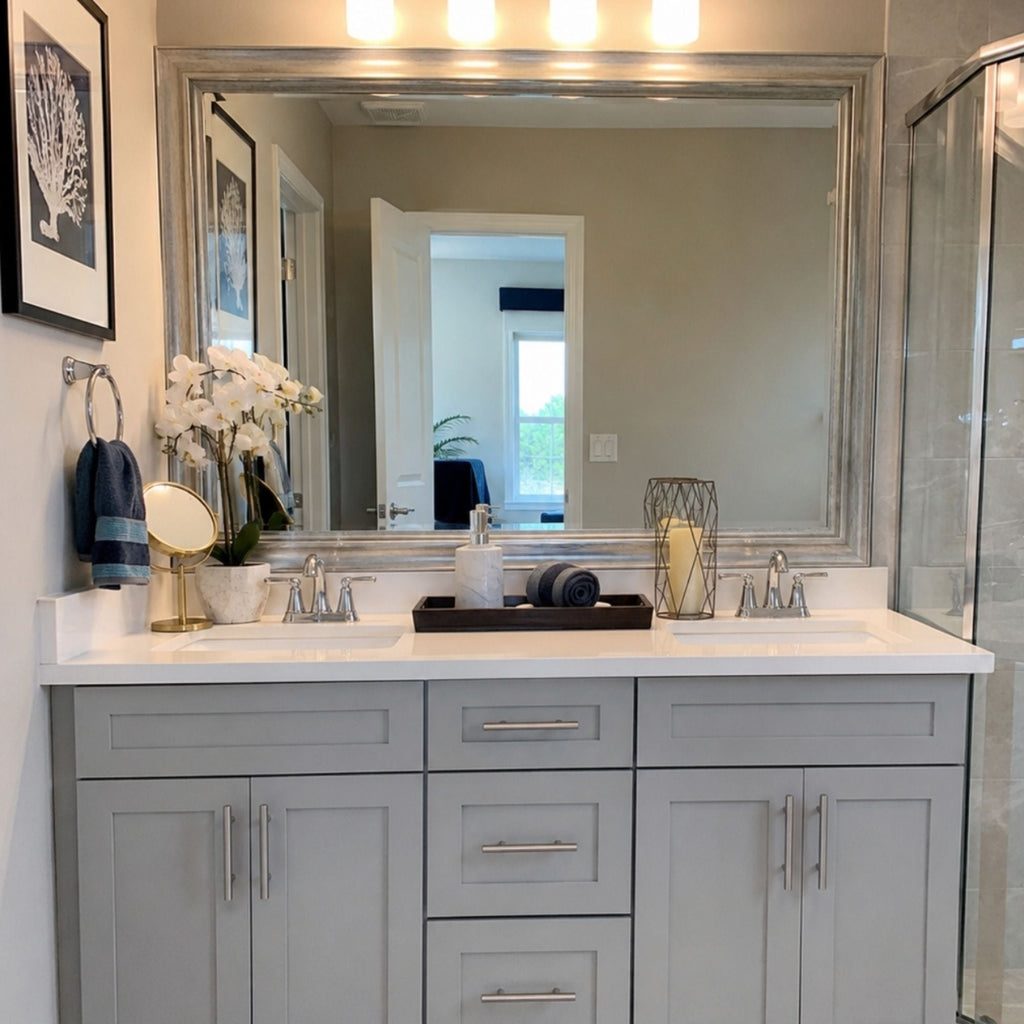 Mirror Frame Kit, Chelsea Silver Streak, MDF Construction for Existing Wall-Mounted Mirrors and Bathroom Refreshes, 12 Size Options image 7