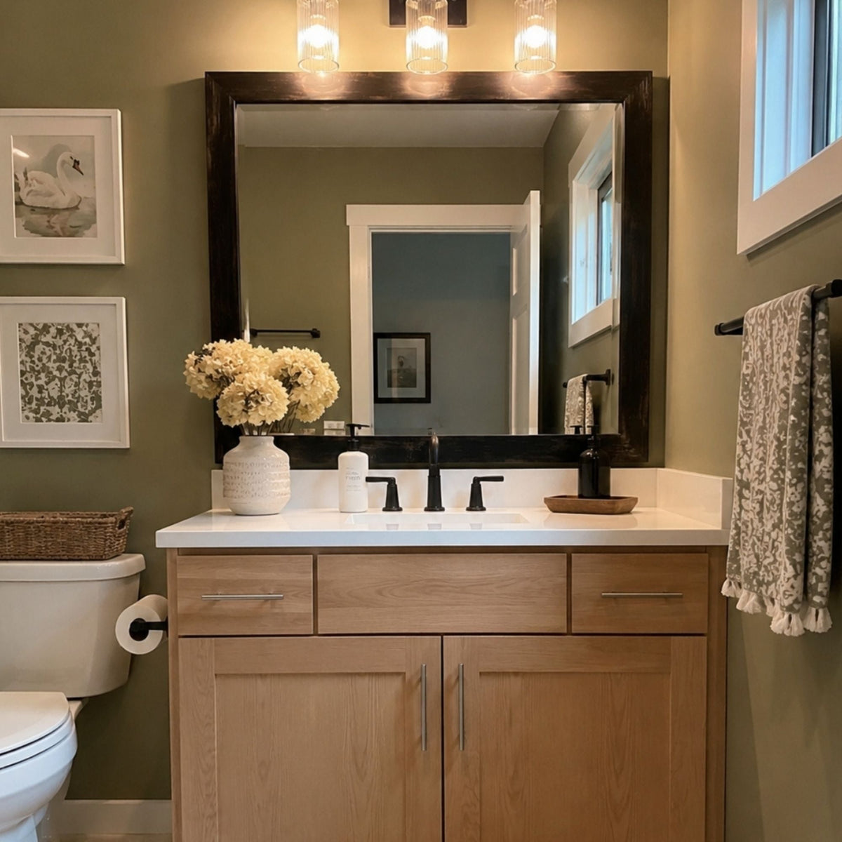Mirror Frame Kit, Cherokee Espresso Walnut, MDF Construction for Existing Wall-Mounted Mirrors and Bathroom Refreshes, 12 Size Options image 3