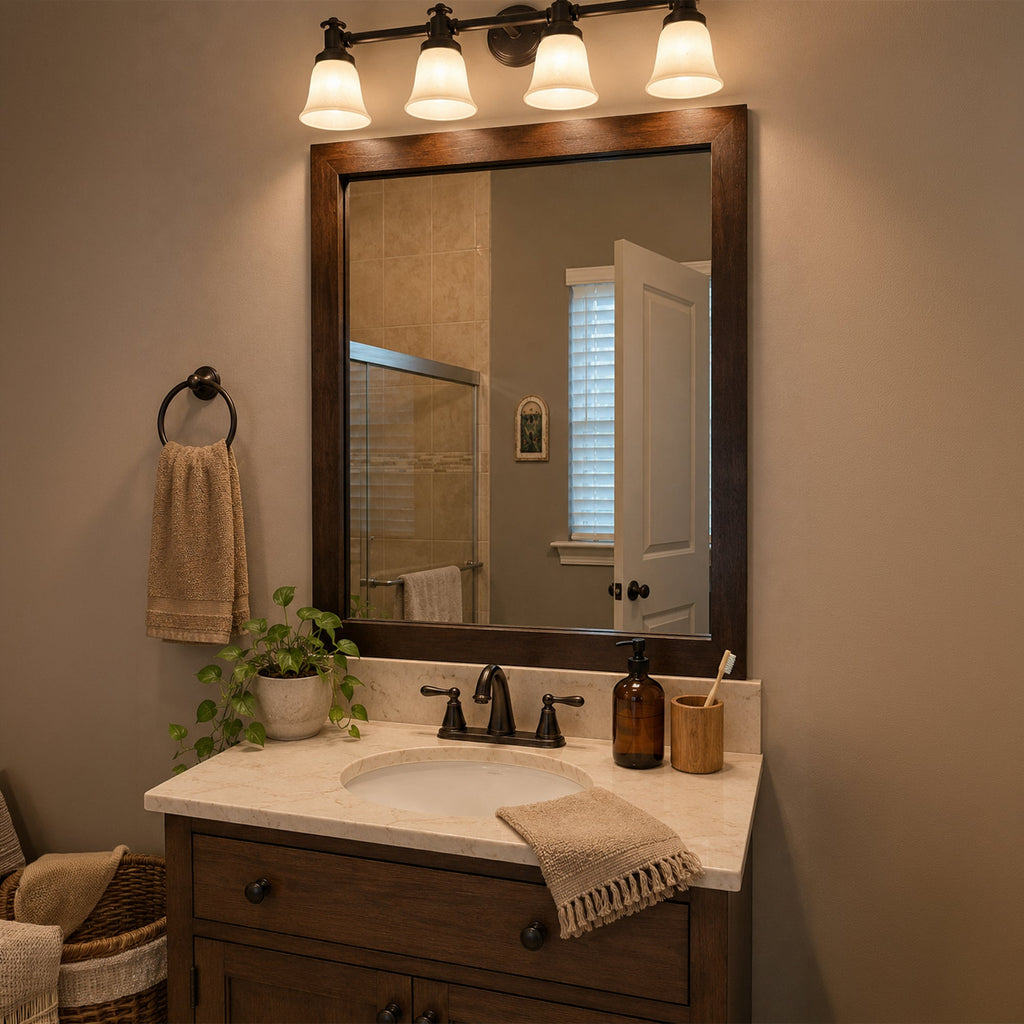 Mirror Frame Kit, Cherokee Mocha Walnut, MDF Construction for Bathroom Vanity Mirrors and Home Mirror Framing, 12 Size Options image 3