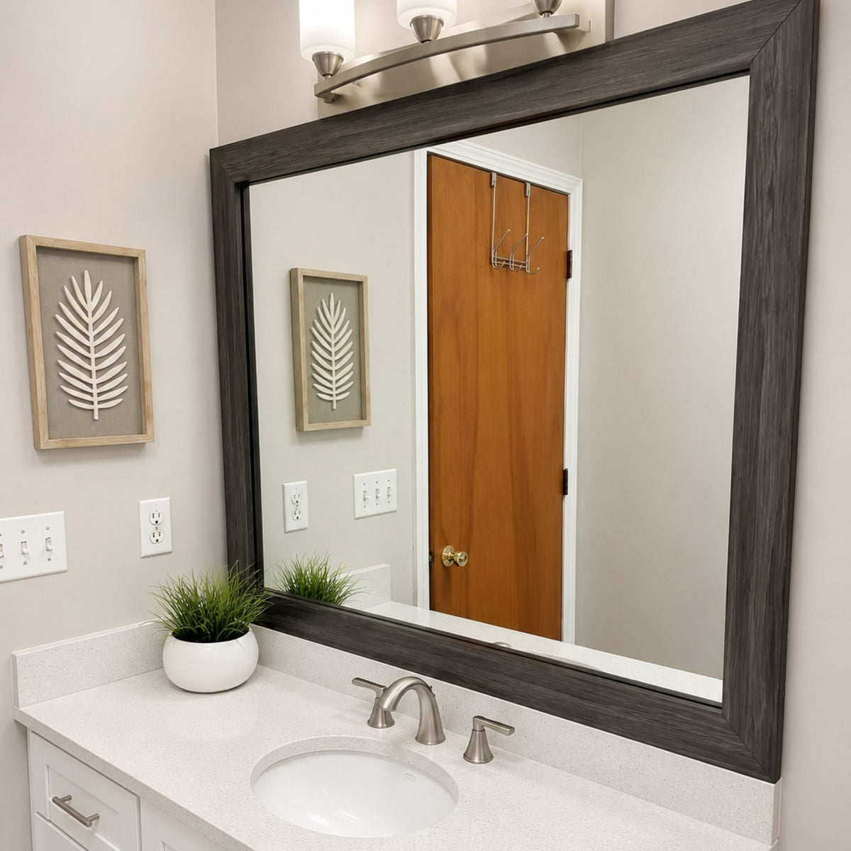 Mirror Frame Kit, Cherokee Montauk Driftwood, MDF Construction for Bathroom Vanity Mirrors and Home Mirror Framing, 12 Size Options image 4