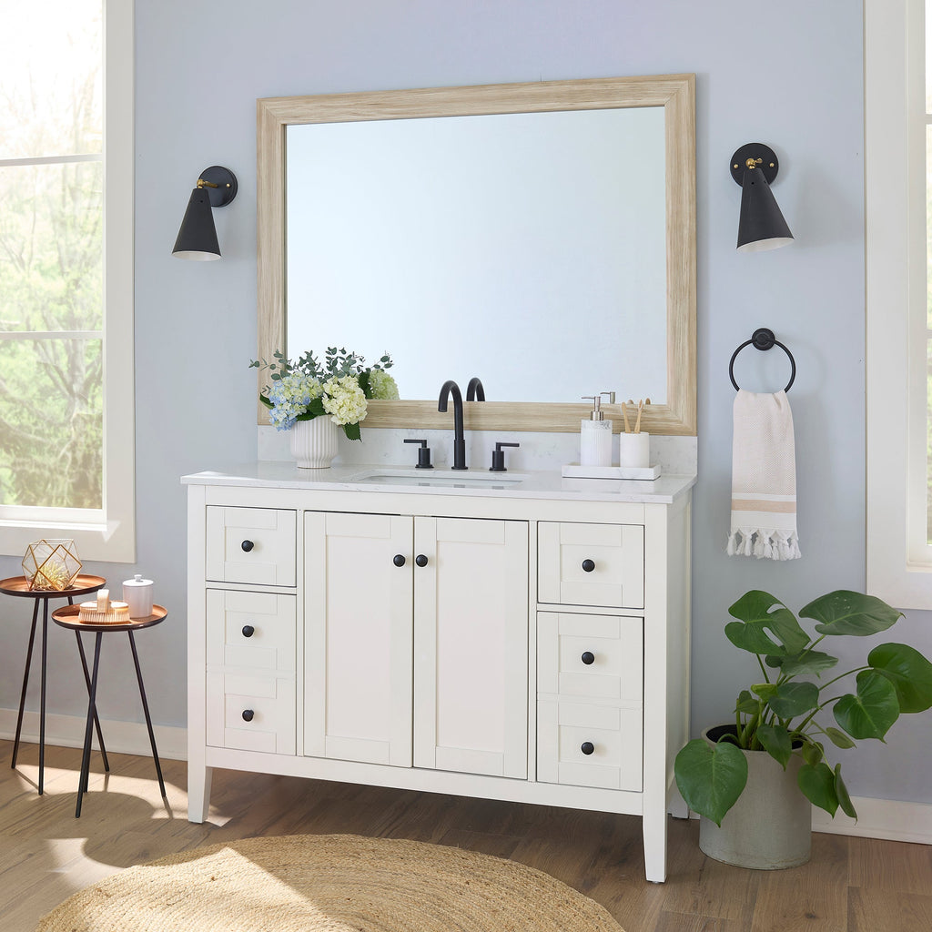 Mirror Frame Kit, Cherokee Montauk Sand, MDF Construction for Existing Wall-Mounted Mirrors and Bathroom Refreshes, 12 Size Options image 4