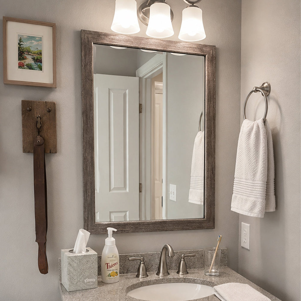 Mirror Frame Kit, Cherokee Old Vermont Grey, MDF Construction for Bathroom Vanity Mirrors and Home Mirror Framing, 12 Size Options image 6