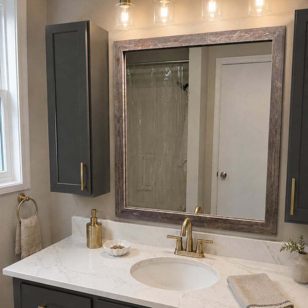 Mirror Frame Kit, Cherokee Old Vermont Grey, MDF Construction for Bathroom Vanity Mirrors and Home Mirror Framing, 12 Size Options image 3