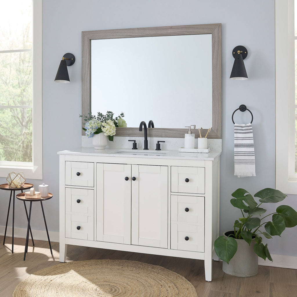 Mirror Frame Kit, Cherokee Weathered Grey, MDF Construction for Bathroom Vanity Mirrors and Home Mirror Framing, 12 Size Options image 2