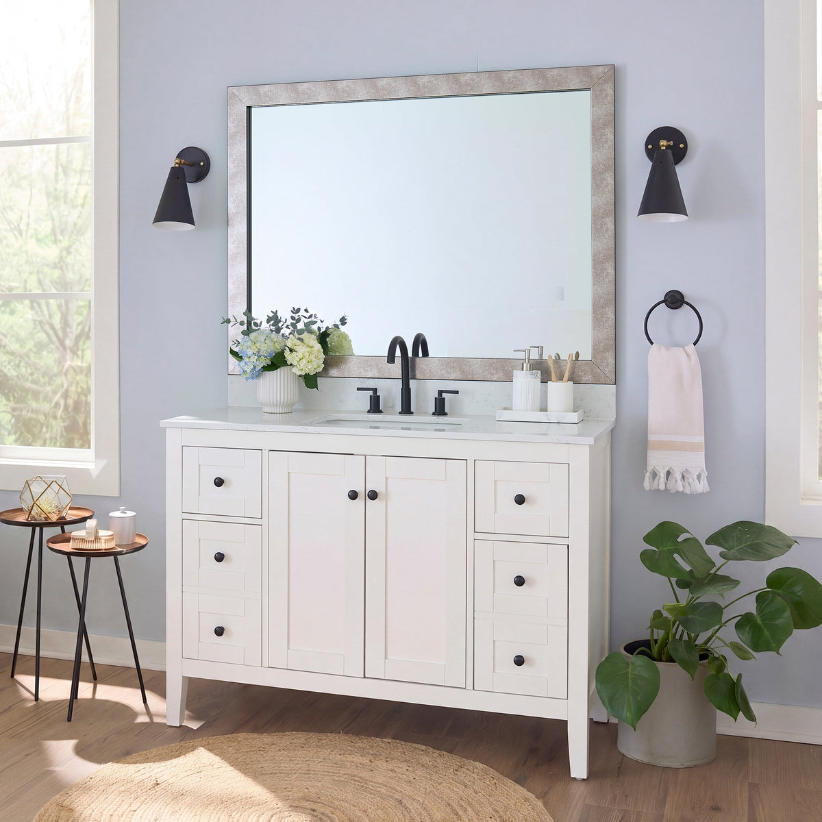 Mirror Frame Kit, French Quarter Crackled Silver, MDF Construction for Bathroom Vanity Mirrors and Home Mirror Framing, 12 Size Options image 4