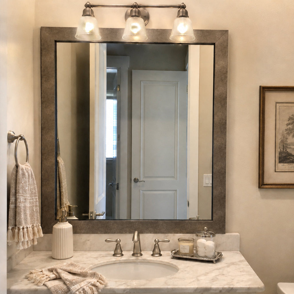 Mirror Frame Kit, French Quarter Crackled Silver, MDF Construction for Bathroom Vanity Mirrors and Home Mirror Framing, 12 Size Options image 5