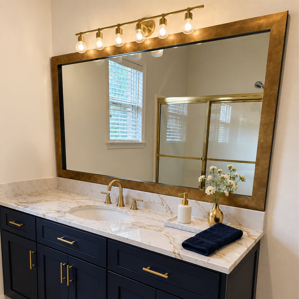Mirror Frame Kit, French Quarter Designer Gold, MDF Construction for Bathroom Vanity Mirrors and Home Mirror Framing, 12 Size Options image 9