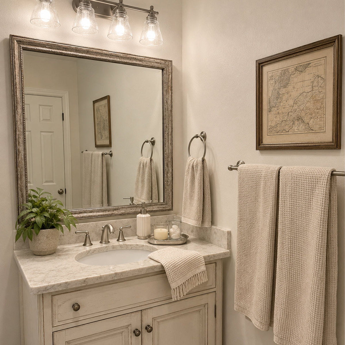 Mirror Frame Kit, Grandezza Aged Silver for Bathroom Vanity Mirrors and Home Mirror Framing, 12 Size Options image 5