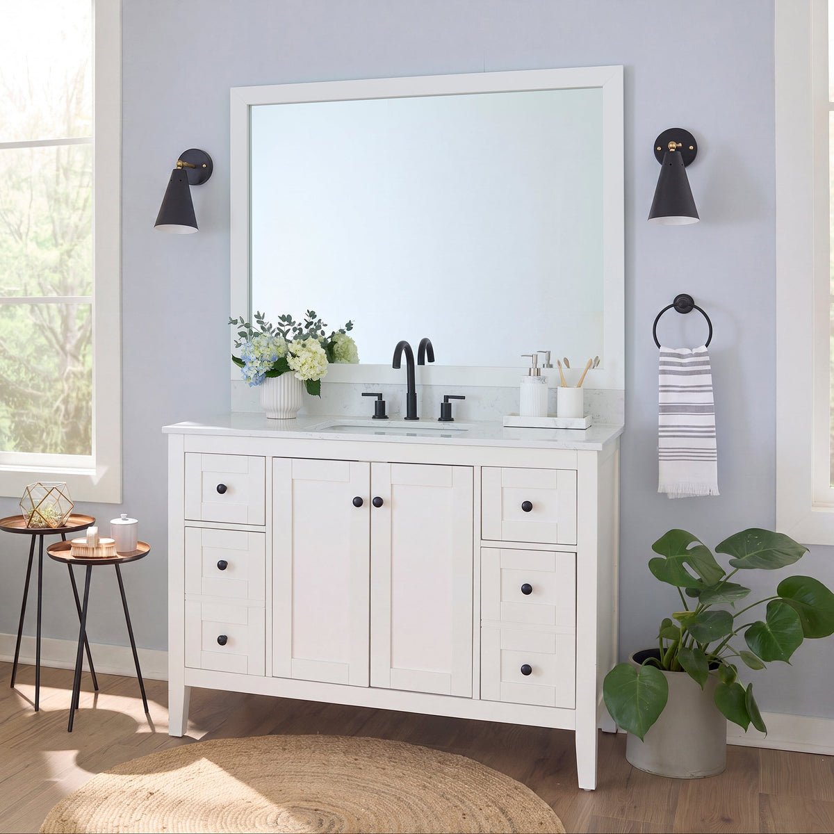 Mirror Frame Kit, Highline Bright White Slim, MDF Construction for Existing Wall-Mounted Mirrors and Bathroom Refreshes, 12 Size Options image 2