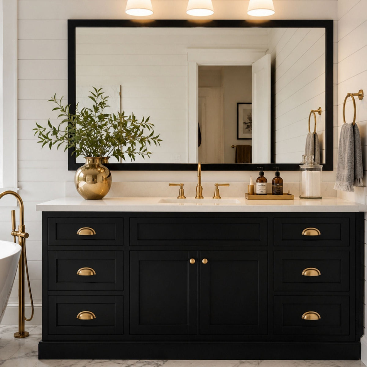 Mirror Frame Kit, Highline Midnight Black Slim, MDF Construction for Bathroom Vanity Mirrors and Home Mirror Framing, 12 Size Options image 3