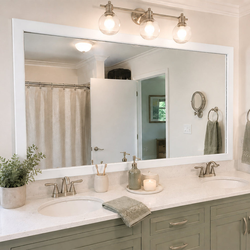 Mirror Frame Kit, Highline Paintable Slim, MDF Construction for Bathroom Vanity Mirrors and Home Mirror Framing, 12 Size Options image 3