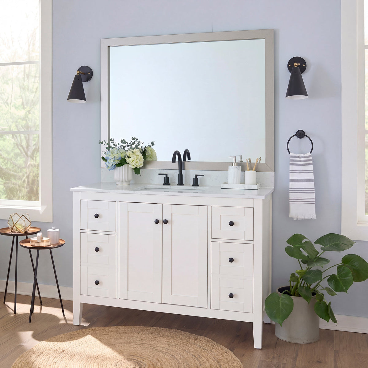Mirror Frame Kit, Highline Satin Nickel Slim, MDF Construction for Bathroom Vanity Mirrors and Home Mirror Framing, 12 Size Options image 2