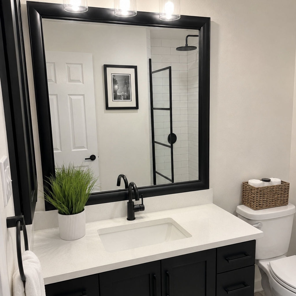 Mirror Frame Kit, Pemaquid Black Slim, MDF Construction for Existing Wall-Mounted Mirrors and Bathroom Refreshes, 12 Size Options image 5