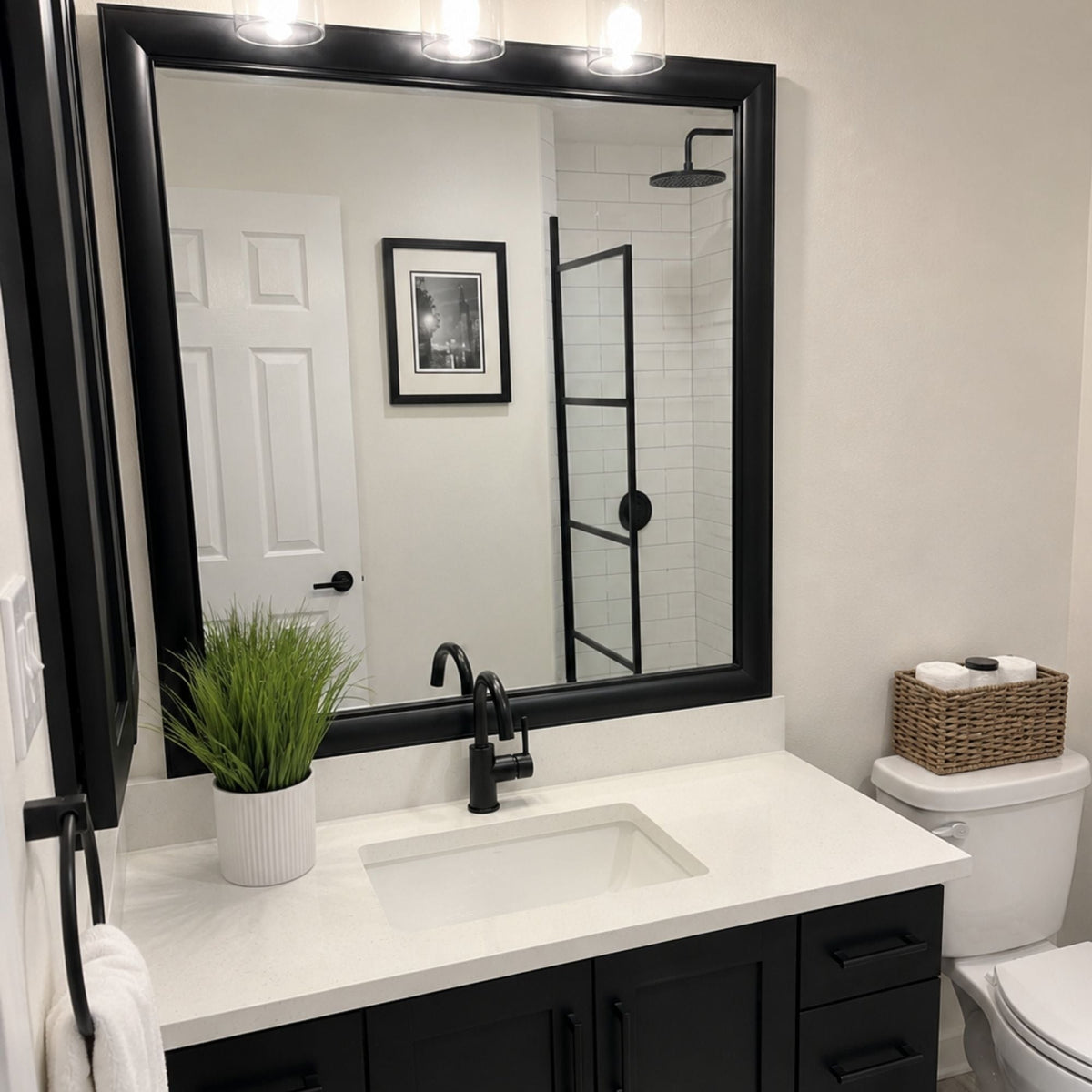 Mirror Frame Kit, Pemaquid Black Slim, MDF Construction for Existing Wall-Mounted Mirrors and Bathroom Refreshes, 12 Size Options image 5