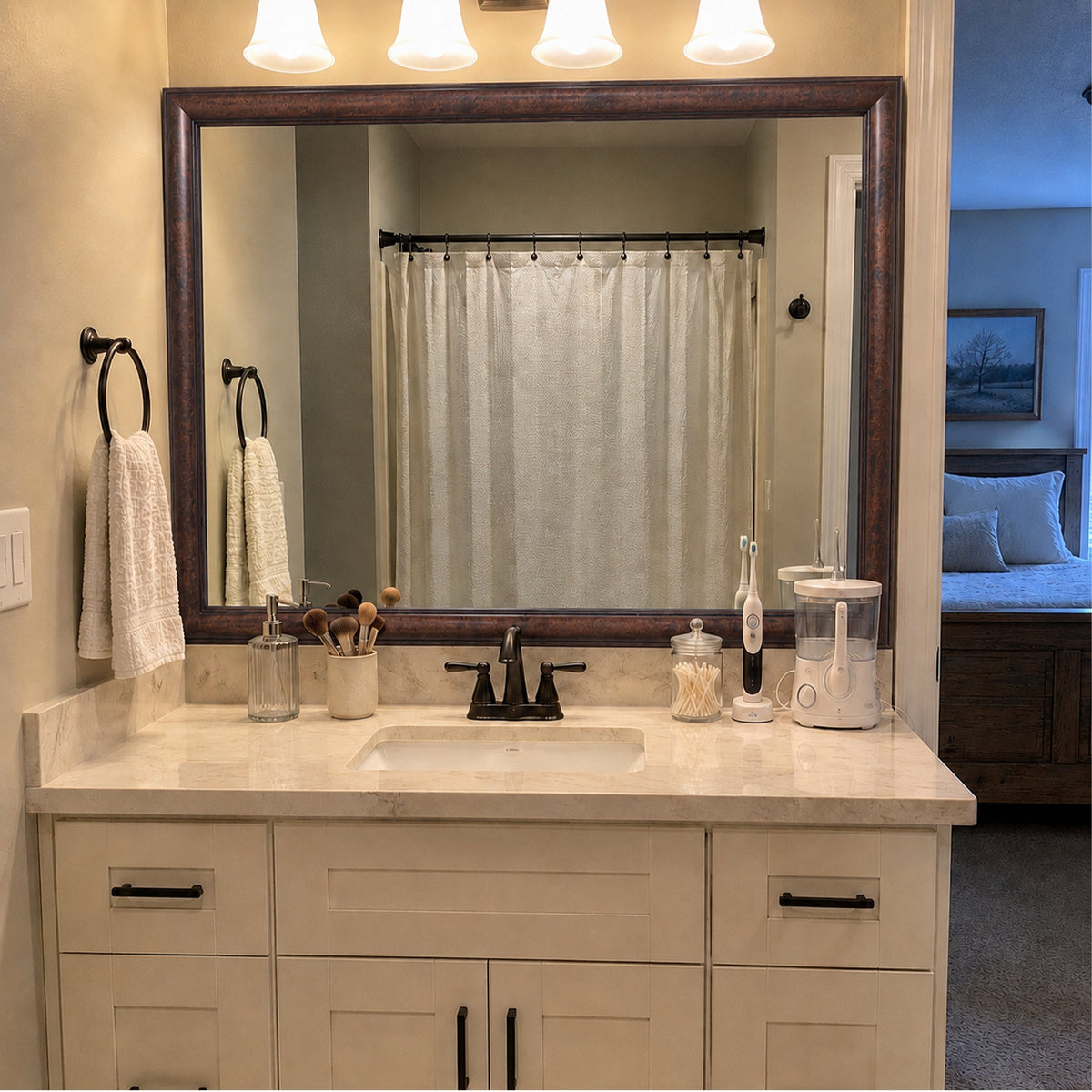 Mirror Frame Kit, Pemaquid Dark Bronze, MDF Construction for Bathroom Vanity Mirrors and Home Mirror Framing, 12 Size Options image 4