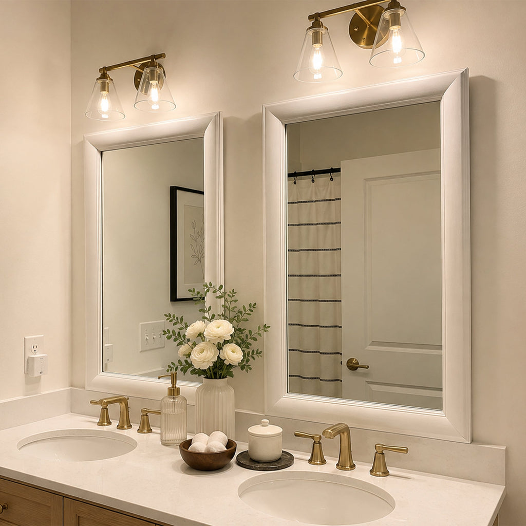 Mirror Frame Kit, Pemaquid Porcelain White, MDF Construction for Existing Wall-Mounted Mirrors and Bathroom Refreshes, 12 Size Options image 5