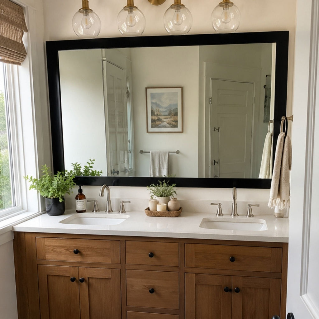 Mirror Frame Kit, Soho Matte Black, MDF Construction for Existing Wall-Mounted Mirrors and Bathroom Refreshes, 12 Size Options image 3
