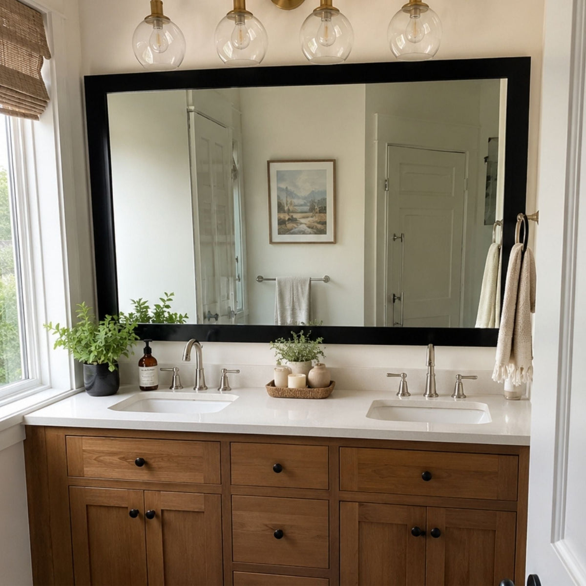 Mirror Frame Kit, Soho Matte Black, MDF Construction for Existing Wall-Mounted Mirrors and Bathroom Refreshes, 12 Size Options image 3