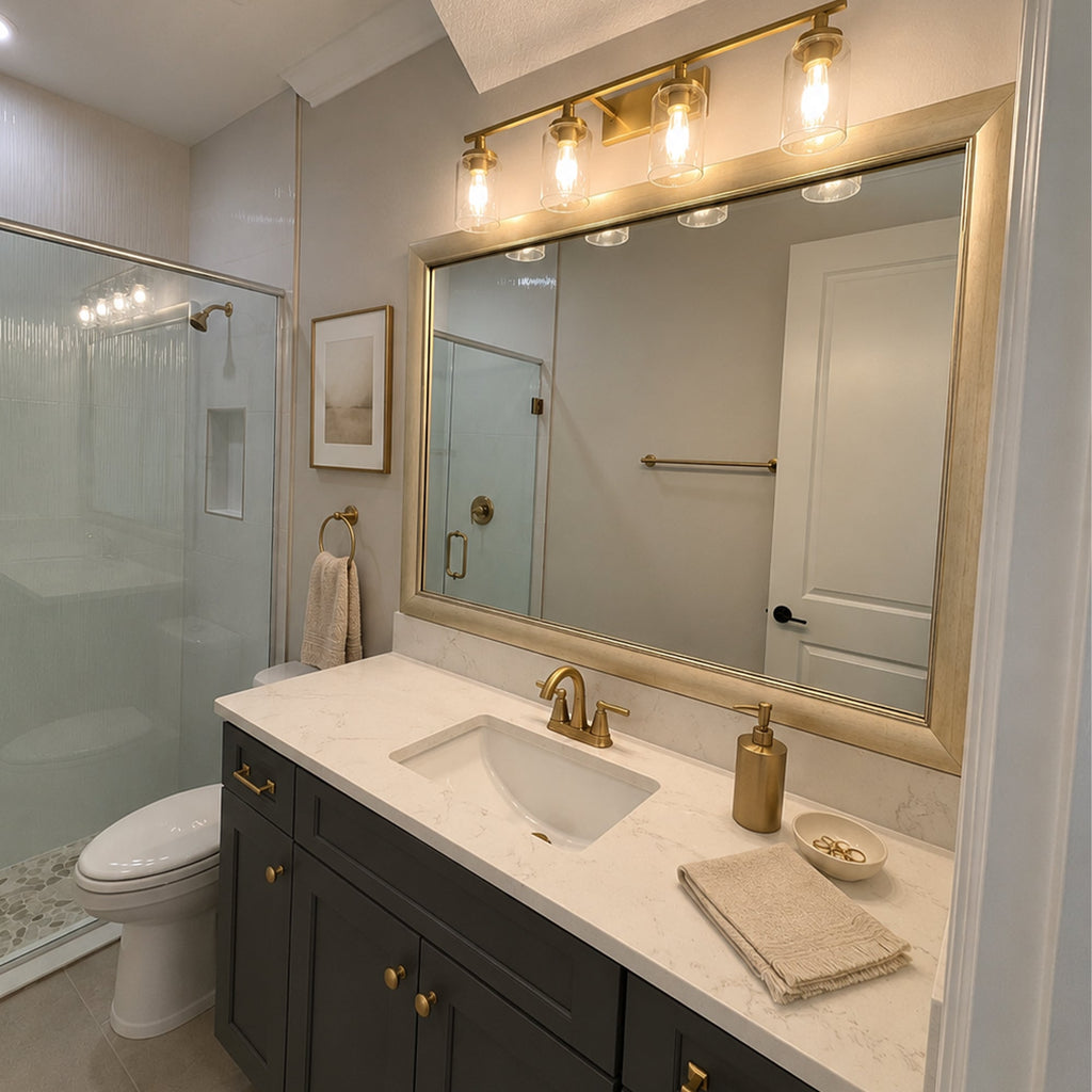 Mirror Frame Kit, Solana Modern Gold, MDF Construction for Existing Wall-Mounted Mirrors and Bathroom Refreshes, 12 Size Options image 6