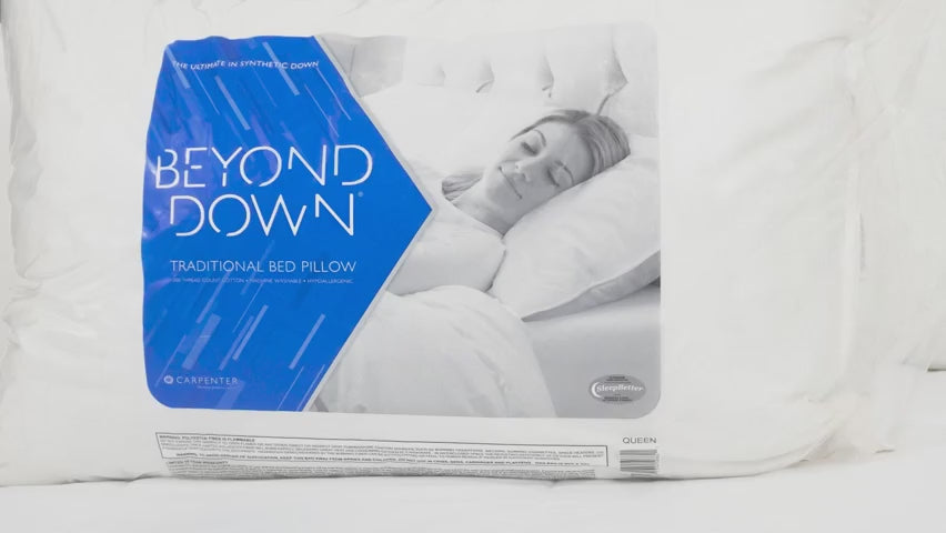 Bed Pillow, Co. Beyond Down Synthetic, Machine-Washable Care, Hypoallergenic Comfort for Sleeping, Reading and Bedroom Comfort video 12