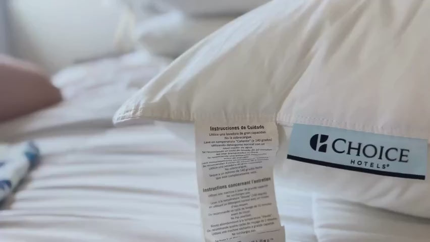 Bed Pillow, Blue Label Firm Featured At Many Choice Hotel, Machine-Washable Care for Sleeping, Reading and Bedroom Comfort, 3 Size Options video 8