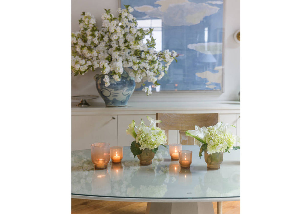 Votive Candle Holder, Smoky Ribbed Ombre Design for Tabletop Candle Arrangements, Decorative Flower Displays and Home Styling image 4